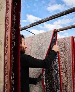 خشک کردن قالی در قالیشویی نواب